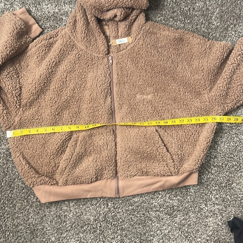 SKIMS Teddy Sherpa Fur Full Zip Up Jacket Hoodie Sweater Pullover - Picture 6 of 8